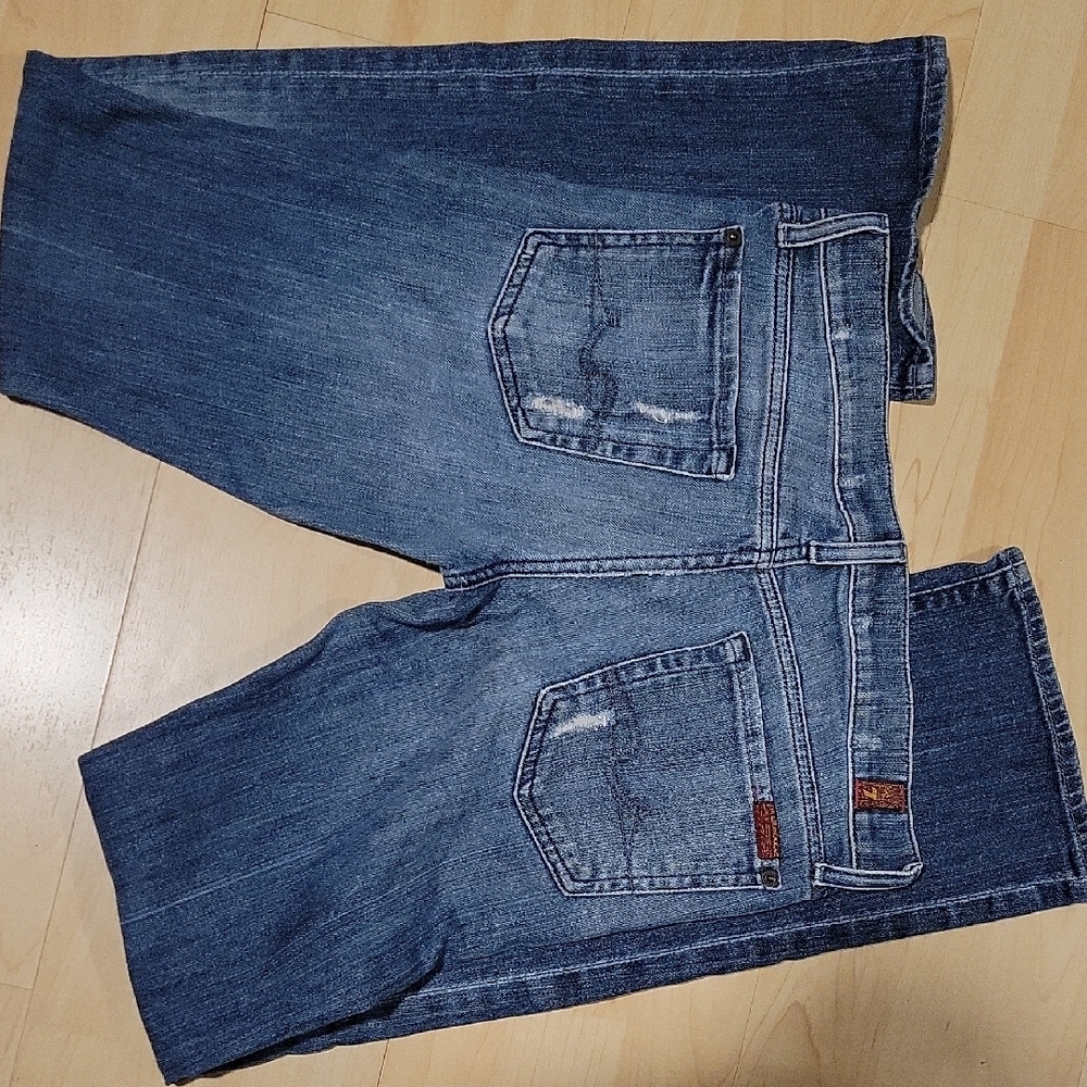 7 For All Mankind Blue Boot Cut Jeans
